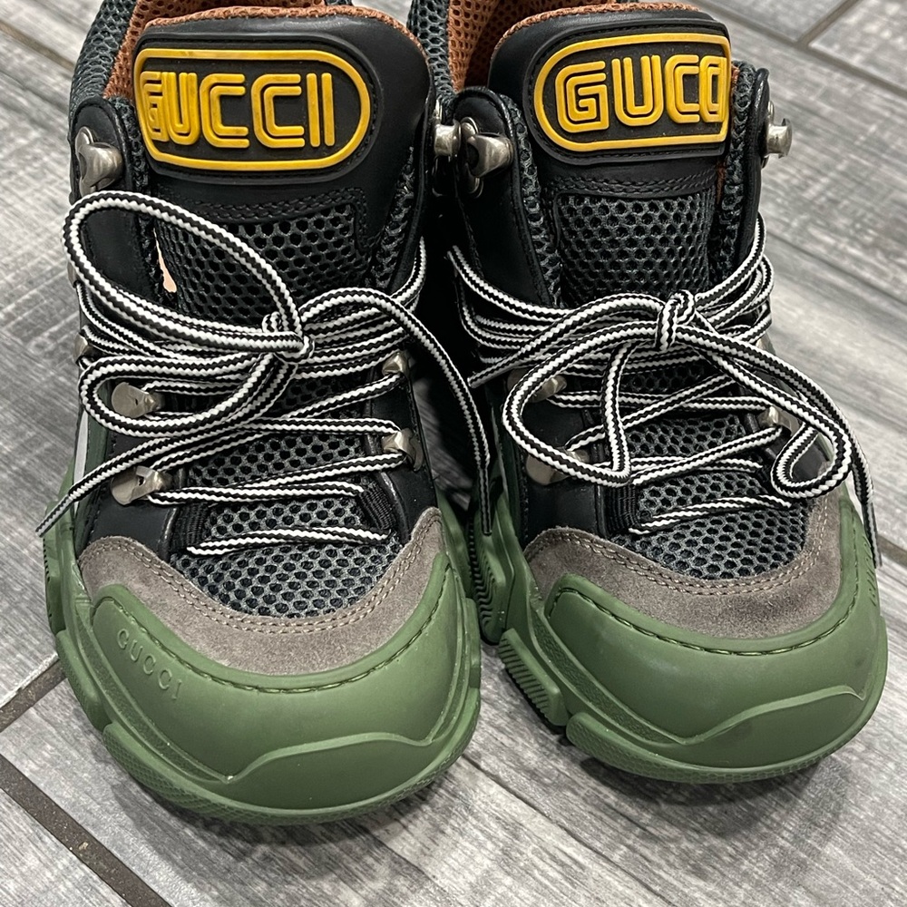 Gucci Flashtrek Green Low-Top Sneaker N3210 Men's Size 34.5 - Picture 14 of 15